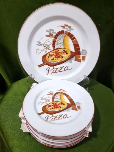 JOGO PARA PIZZA ANOS 80 NOVO PORCELANA SCHMIDT