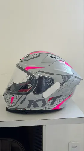 Capacete KYT cinza/rosa
