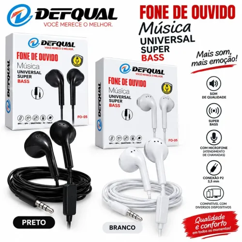Fone de ouvido com Fio e Microfone Ante ruídos