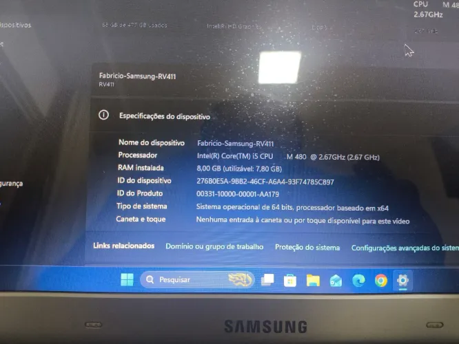 Notebook Samsung RV411 I3 512ssd / 8gb Ram