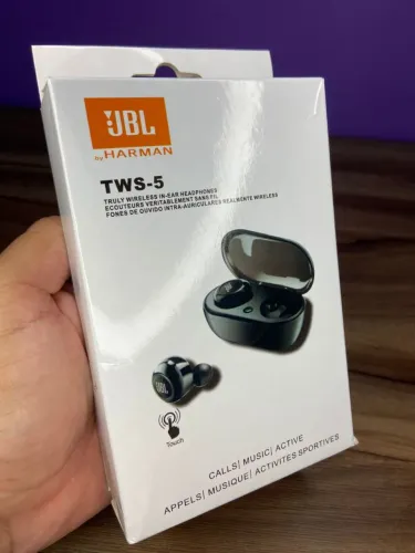Fone de ouvido sem fio - modelo TWS-5   com bateria de qualidade