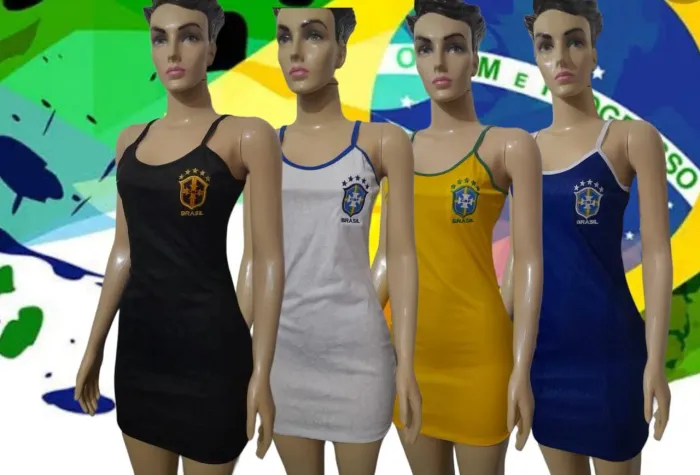 vestido feminina seleção brasileira do p ao gg
