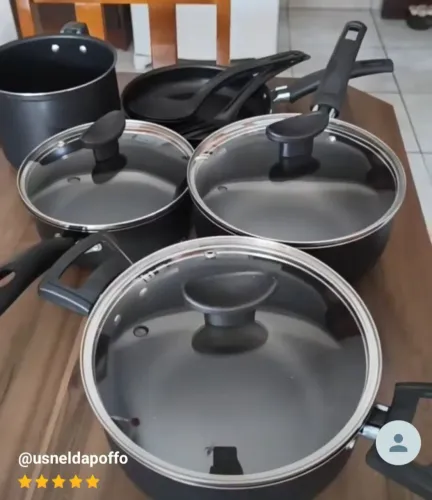 Jogo de panela antiaderente teflon