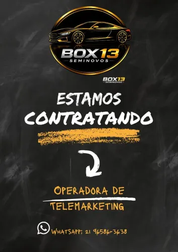 VAGA: Operadora de Telemarketing (Vendas) - Box 13 Seminovos