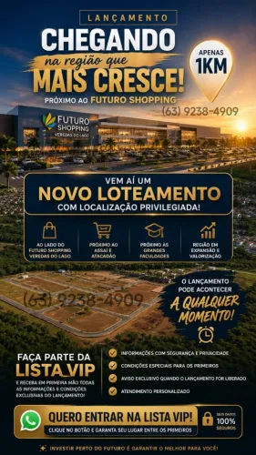 Loteamento nas mediações do futuro shopping em Palmas