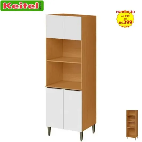 Torre 4 Portas 2 Nichos Luna Cinamomo / Branco 100% MDF