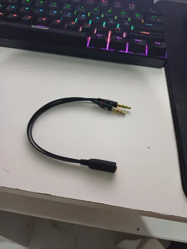 Cabo adptador p3(p2 combo) p/fone e microfone headset