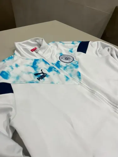 Jaqueta Manchester City Puma Pré-Jogo Branca Azul | Nova