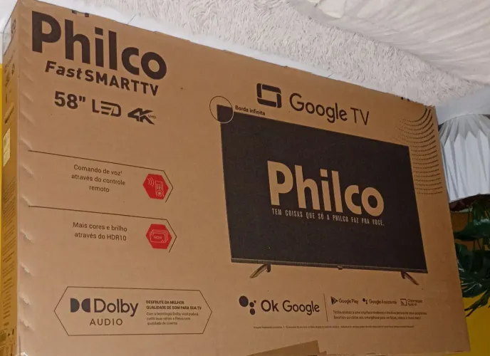 Tv nova na caixa