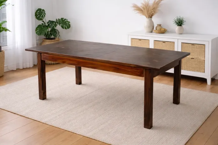 Mesa de jantar em madeira maciça extensível (super resistente)