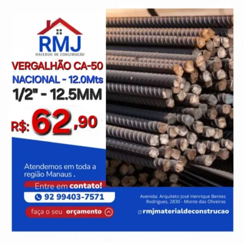Vergalhão Nacional 1/2" 12.5MM 