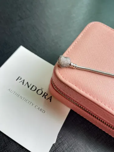 Pulseira Pandora 18CM - Coração Cravejado 