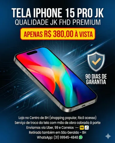 Tela JK iPhone 15 PRO - Qualidade Premium