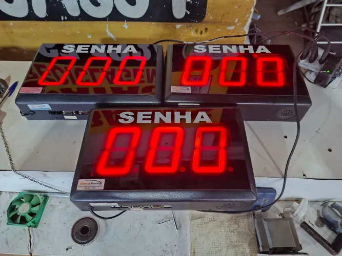  Painel De Senha Digital Led Vermelho - Display Painéis