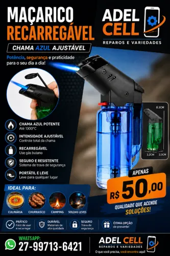 Mini maçarico recarregável