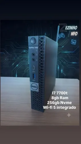 Mini PC Delk Optiplex 7050 I7 7700t 8gb Ram 256gb Nvme Wi-fi