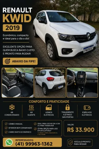Renault Kwid Intense 1.0 Flex 12V 5P Mec. 2019