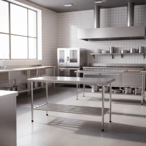 Mesa de Trabalho 150 x 70 Total Inox 430 Desmontável Imeca