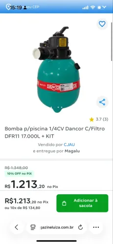 Vendo 1 Bomba de piscina e 2 filtros !
