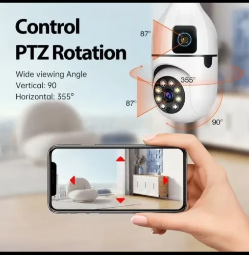 Câmera de Segurânça Wi-fi 2 Lentes 360° Acesso Remoto Via Celular