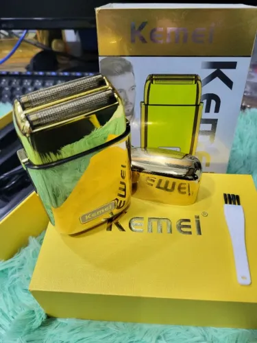 Barbeador Elétrico Kemei Tx1 Profissional Dourado