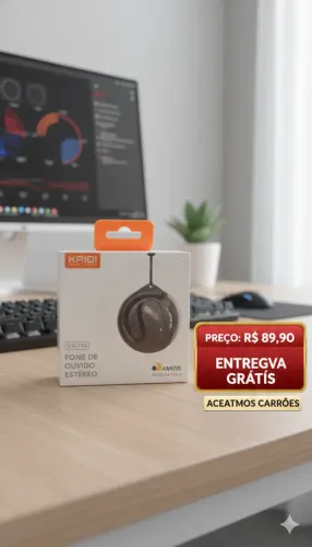 ? Fone de Ouvido KRIDI KD-799 Estéreo - Som Potente + Entrega Grátis | Apenas R$89,90..