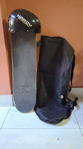 Skate para iniciante, com capa e capacete