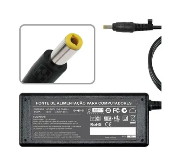 Carregador Fonte Notebook Hp Compaq 18.5v 3.5a 65w 4.8x1.7mm