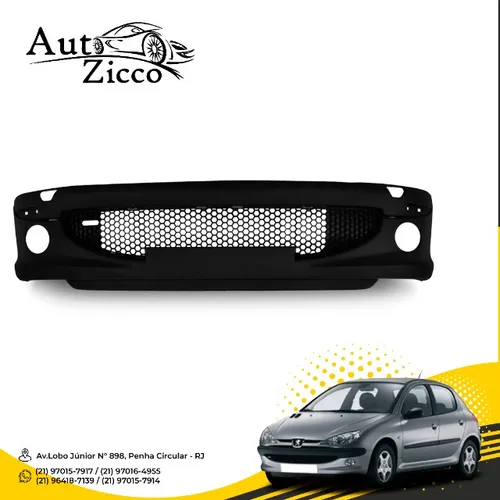 Parachoque Dianteiro Peugeot 206 2004 à 2010 Sem Furo Milha e Grade Fixa