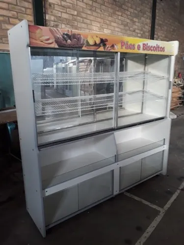 Balcão Expositor para Pães 1,90m com portas