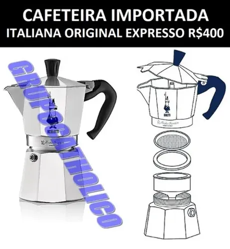 Excelente Café - Semi-Expresso Cafeteira Moka Original =6 xicaras aprox 300ml