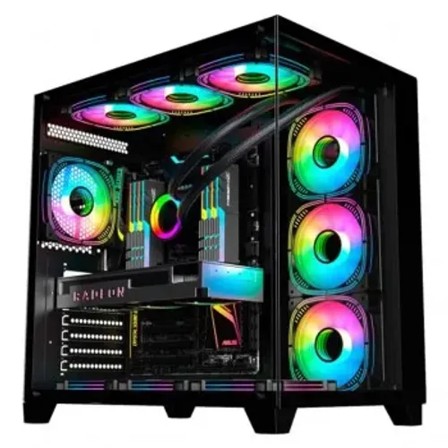 Gabinete Gamer K-Mex Ghost Shark, CG-02J1, Lateral e Frontal em Vidro, Sem Fonte, Sem Fan,