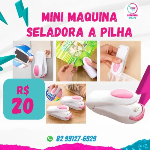 Mini Máquina Seladora A Pilha Com Imã De Geladeira