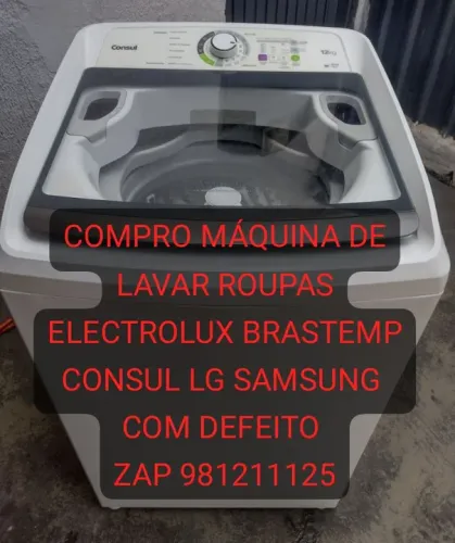 Máquina de Lavar Roupas com Defeito - Electrolux, Brastemp, Consul, LG, Samsung