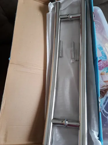 Puxador duplo curvado inox 60cm