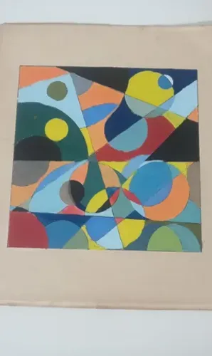 Antiga Pintura Abstrata Geométrica.