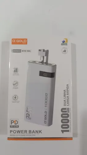 Power Bank 10000mAh ? Gold - Carregamento Rápido