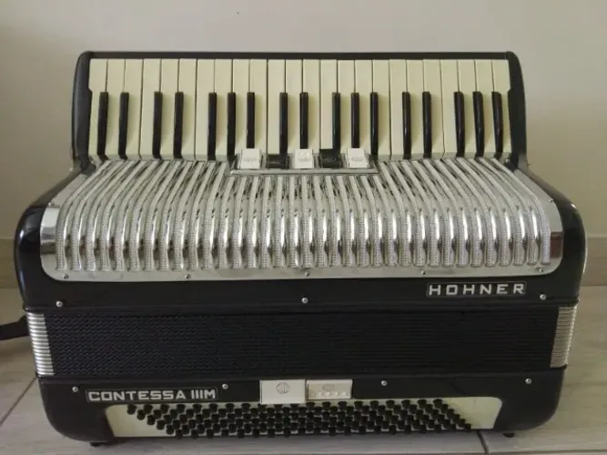 Sanfona Acordeon Gaita Hohner 120 Baixos 3ª Voz Eletr. 