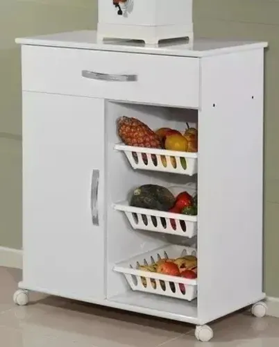 Balcão Fruteira 1 Porta 1 Gaveta e 3 Cestos 73Cm. São Produtos Novos Direto da Fábrica.