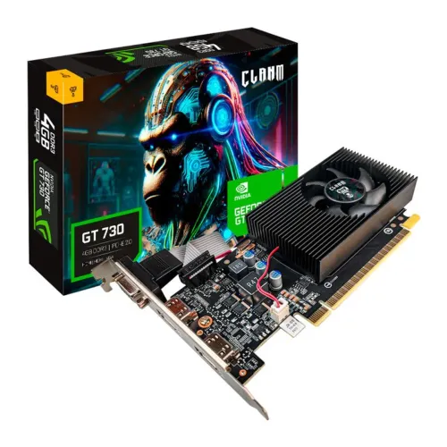 PLACA DE VÍDEO NVIDIA GEFORCE GT730 - 4GB DDR3 - 128BIT - HDMI/HDMI/VGA - CLANM