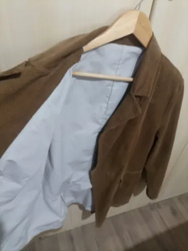 Blazer de veludo cotelê marrom
