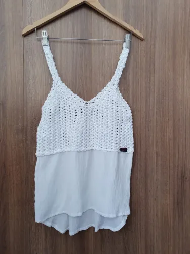Blusa crochê branca