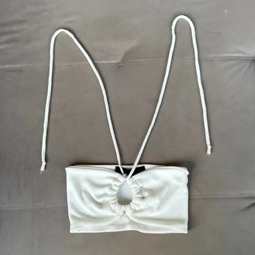 Top Cropped Branco Com Amarração