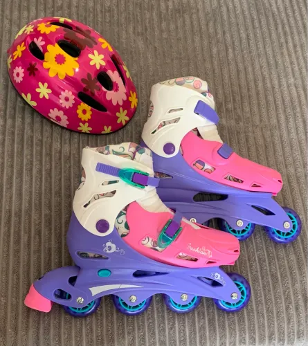 Patins ajustável (37 ao 40) + capacete