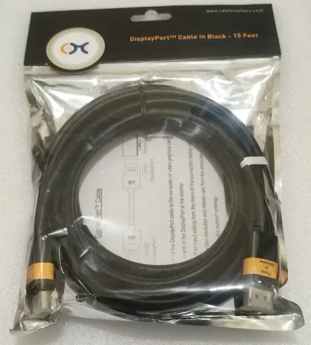 Cabo Displayport 1.2 240Hz Cable Matters - 4,5 Metros Blindado - R$: 130,00 Cada - Lacrado