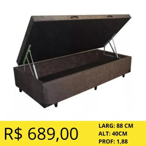 BOX BAU SOLTEIRO CORINO OU SUEDE.