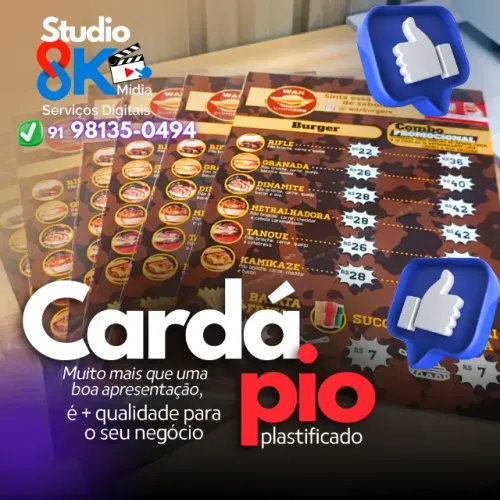 Gráfica Cardápio plastificado. Seu cardápio é a vitrine do seu negócio!