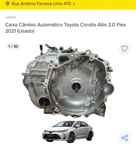 Caixa de Câmbio Automático Toyota Corolla 2.0 2023 COM NF E GARANTIA 