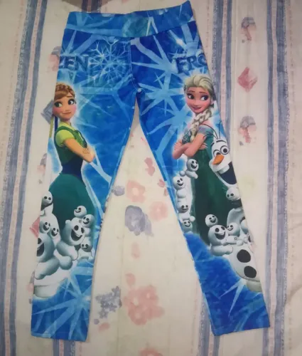 Calça Legging Frozen Anna e Elsa