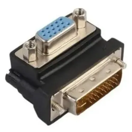 Adaptador Dvi-i 24+5 Pinos Macho P/ Vga 15 Pinos Fêmea 90 Graus